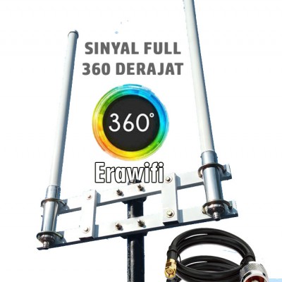 Antena Wifi Outdoor Mimo Dual Omni Directional 15 dBi 2.4 GHz 360 Derajat